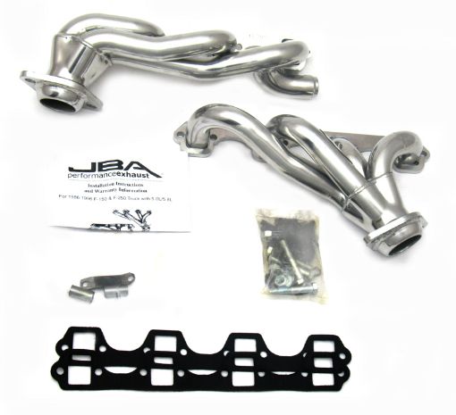 Picture of JBA 87 - 96 Ford F - 150 5.8L SBF 1 - 58in Primary Silver Ctd Cat4Ward Header