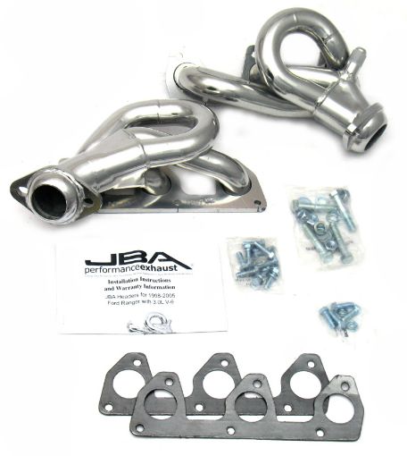 Picture of JBA 98 - 01 Ford Ranger 3.0L V6 wEGR 1 - 12in Primary Silver Ctd Cat4Ward Header