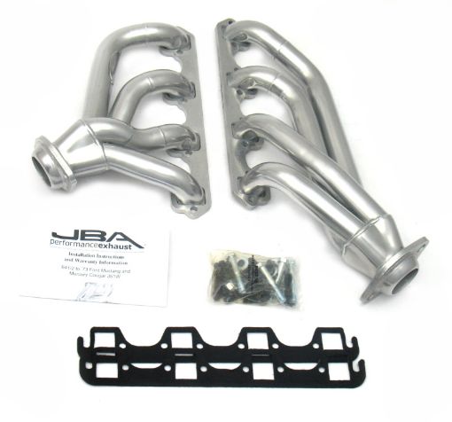 Picture of JBA 65 - 73 Ford Mustang 351W SBF 1 - 58in Primary Silver Ctd Mid Length Header