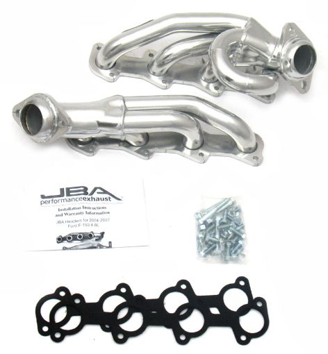 Picture of JBA 04 - 08 Ford F - 150 4.6L 2V 1 - 12in Primary Silver Ctd Cat4Ward Header