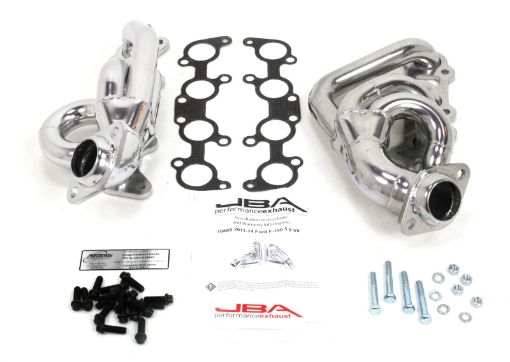 Picture of JBA 11 - 14 Ford F - 150 5.0L Coyote 1 - 58in Primary Silver Ctd Cat4Ward Header
