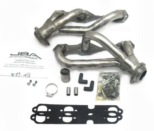 Picture of JBA 88 - 95 02 - 03 GM S - Truck 4.3L V6 4WD 1 - 12in Primary Raw 409SS Cat4Ward Header