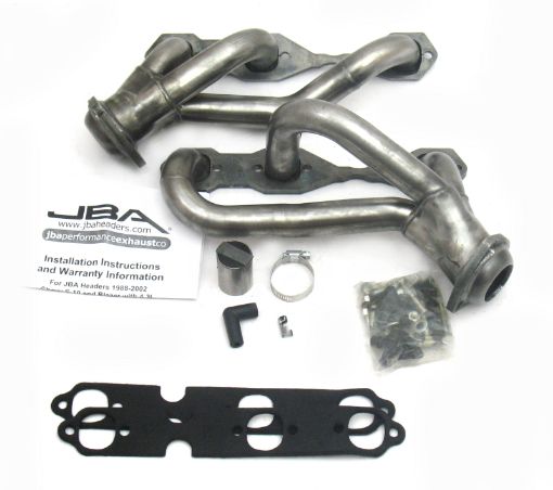 Picture of JBA 88 - 95 02 - 03 GM S - Truck 4.3L V6 2WD 1 - 12in Primary Raw 409SS Cat4Ward Header