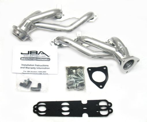 Picture of JBA 99 - 02 GM Truck 4.3L V6 wo A.I.R. Injection 1 - 12in Primary Silver Ctd Cat4Ward Header