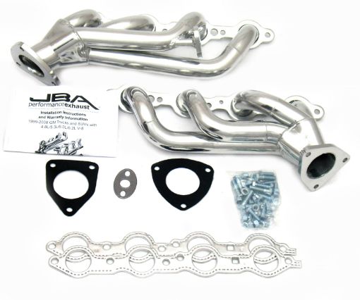 Picture of JBA 99 - 02 GM Truck 6.0L LS wo A.I.R. wEGR 1 - 58in Primary Silver Ctd Cat4Ward Header