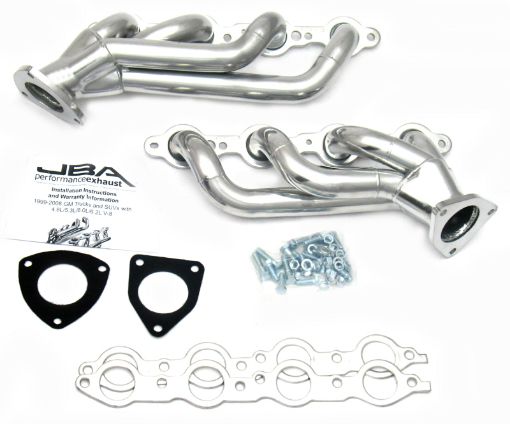 Picture of JBA 03 - 06 GM Truck 6.0L LS wo EGR 1 - 58in Primary Silver Ctd Cat4Ward Header