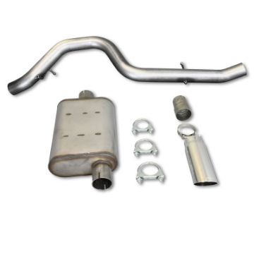 Picture of JBA 97 - 99 Jeep Wrangler TJ 2.5L4.0L 304SS Single Rear Exit Cat - Back Exhaust