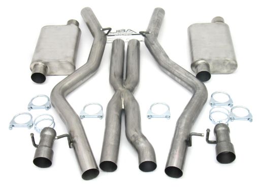 Picture of JBA 08 - 14 Dodge Challenger SRT8 6.1L6.4L 409SS Dual Rear Exit Cat - Back Exhaust