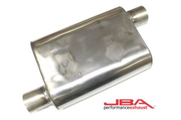 Picture of JBA Universal Chambered Style 304SS Muffler 13x9.75x4 2.5in Inlet Diameter OffsetOffset