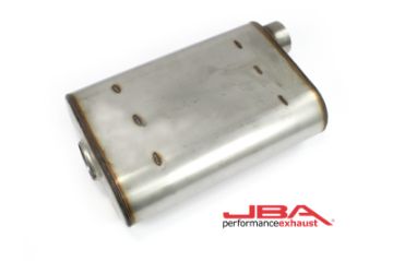 Picture of JBA Universal Chambered Style 304SS Muffler 14x9.75x4 2.5in Inlet Diameter OffsetOffset