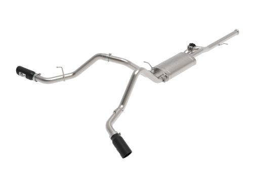 Picture of aFe Gemini XV 3in 304 SS Cat - Back Exhaust w Cutout 14 - 19 GM Trucks 4.3L5.3L w Black Tips