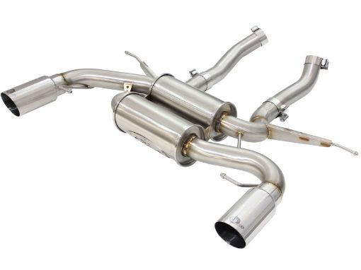 Picture of aFe MACHForce XP 2.5in Axle Back Stainless Exhaust w Polished Tips 07 - 13 BMW 335i 3.0L L6 (E9092)
