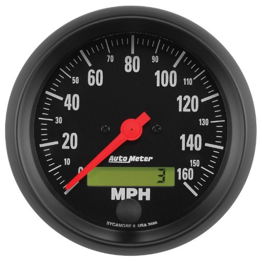 Picture of Autometer Z - Series 3 38in 160 MPH Electric Speedometer w LCD Odometer