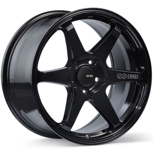 Picture of Enkei T6R 17x8 40mm Offset 5x114.3 Bolt Pattern 72.6 Bore Gloss Black Wheel