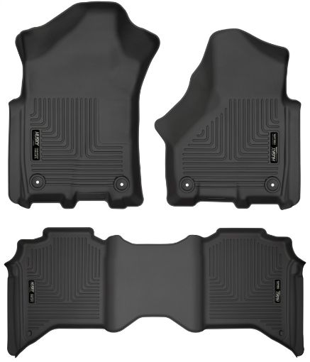 Picture of Husky Liners 19 - 21 Ram 25003500 Crew Cab Weatherbeater Black Front 2nd Seat Floor Liners