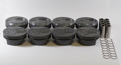 Picture of Mahle Piston Set SBF 565cid 4.600in Bore 4.250in Stroke 6.385in Rod .990in Pin 28cc 15.5 CR