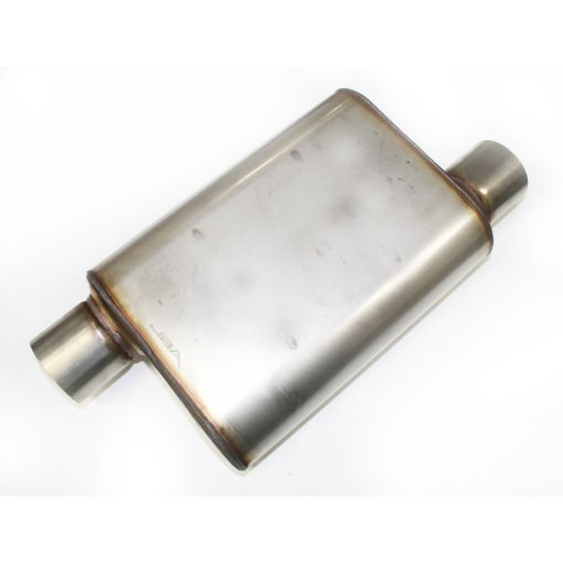 Picture of JBA Universal Chambered Style 304SS Muffler 13x9.75x4in 3in Inlet Diameter OffsetOffset