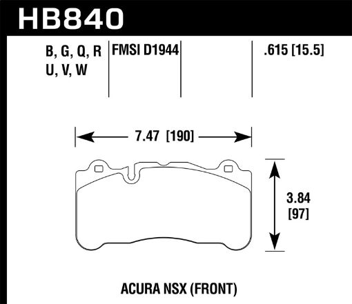 Picture of Hawk 2017 Acura NSX DTC - 60 Street Front Brake Pads