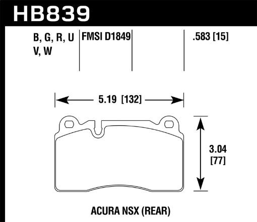 Picture of Hawk 2017 Acura NSX HP Race Rear Brake Pads