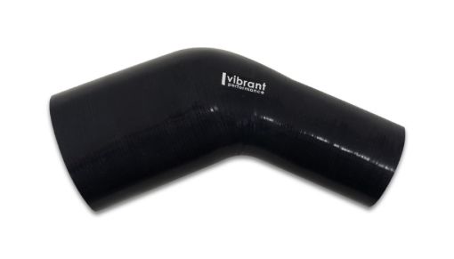Picture of Vibrant 3.50in ID x 3.25in ID Gloss Black Silicone 45 Degree Transition Elbow