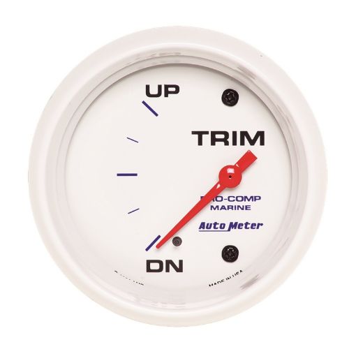 Picture of Autometer Marine White Gauge 2 - 58in Electric Trim Level Gauge 0OHM Down - 90OHM Up