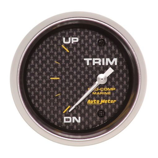 Picture of Autometer Marine Carbon Fiber Gauge 2 - 58in Electric Trim Level Gauge 0OHM Down - 90OHM Up