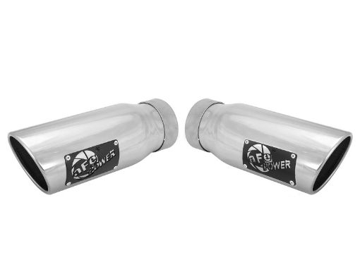 Picture of aFe MACHForce - XP 304 Stainless Steel Polished Exhaust Tip 3.5in x 4.5in Out x 12in L Clamp - On